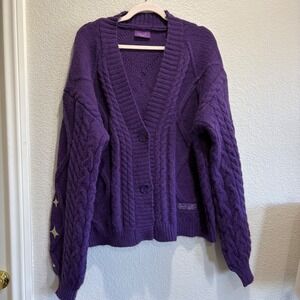 Taylor Swift Speak Now Taylors Version Purple Cardigan Star Patch M/L